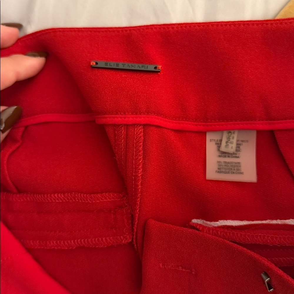 Ellie Tahari Elegant Red Women's the Simone Pants‎ Size 4 - Picture 9 of 10